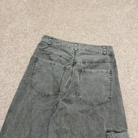 Adidas Cargo Pants 27x32 Gray Green Wide Leg Baggy Utility Paratrooper - Picture 6 of 16